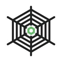 Spiderweb Line Green and Black Icon vector