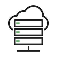 Cloud Computing Line Green and Black Icon vector