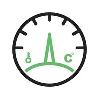 Temperature Indicator Line Green and Black Icon vector