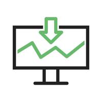 Data Mining Line Green and Black Icon vector