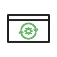 Reverse Engineering Line Green and Black Icon vector