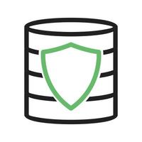 línea de copia de seguridad segura icono verde y negro vector