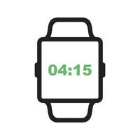 Smart Watch Line Green and Black Icon vector