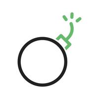 Exploding Cannon Ball Line Green and Black Icon vector