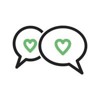 Chat Bubbles Line Green and Black Icon vector