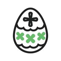 Easter Egg II Line Green and Black Icon vector