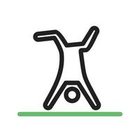 Gymnastic I Line Green and Black Icon vector