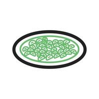 Gnocchi Line Green and Black Icon vector