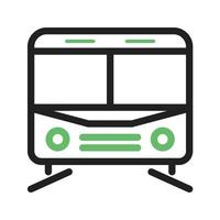 línea de metro icono verde y negro vector
