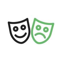 Theater Line Green and Black Icon vector