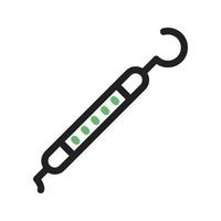 Dental Scaler Line Green and Black Icon vector