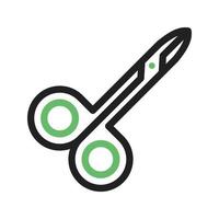 Scissor Line Green and Black Icon vector