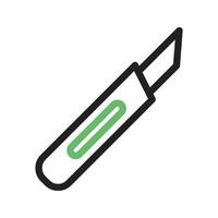 Scalpel Line Green and Black Icon vector