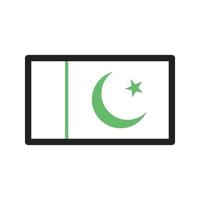 Pakistan Line Green and Black Icon vector