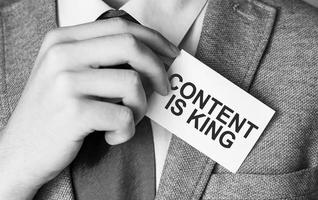 Content is King words on business card photo