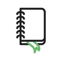 Notebook Line Green and Black Icon vector