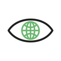 Climate Action Line Green and Black Icon vector