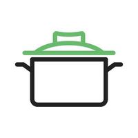 Casserole Line Green and Black Icon vector