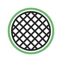 línea de waffle icono verde y negro vector