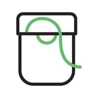 Dental Floss III Line Green and Black Icon vector