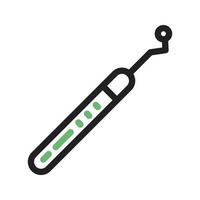 Dental Probe Line Green and Black Icon vector