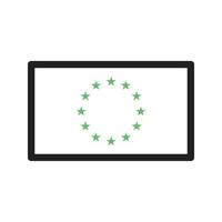 icono verde y negro de la línea de la unión europea vector