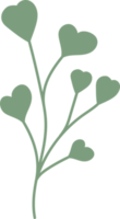 folhas tropicais cor verde, ilustração floral estilo minimalista png