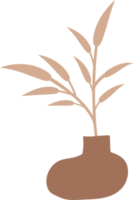 elemento estetico delle foglie del fiore del vaso, illustrazione minima del design del vaso png