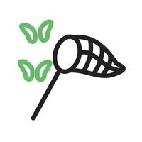 Catching Butterflies Line Green and Black Icon vector