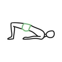 Bridge Pose Line Green and Black Icon vector