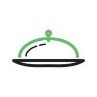 Serve Dinner Line Green and Black Icon vector