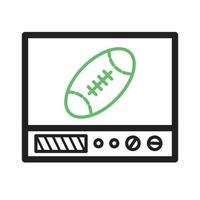 Rugby Match Line Green and Black Icon vector