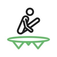 Trampoline Line Green and Black Icon vector