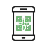 Security Code Line Green and Black Icon vector