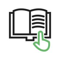 Read Book Line Green and Black Icon vector