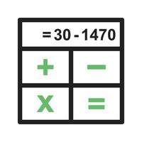 Calculations Line Green and Black Icon vector