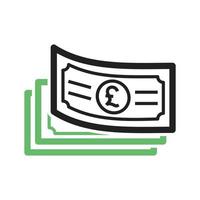Pound Currency Line Green and Black Icon vector
