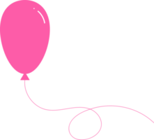 color de tono rosa de cumpleaños de globo, diseño de dibujos animados de estilo plano png