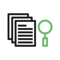 Search Results Line Green and Black Icon vector