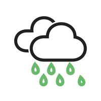 línea de lluvia icono verde y negro vector