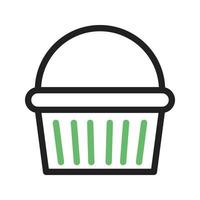 Chocolate Muffin Line Green and Black Icon vector