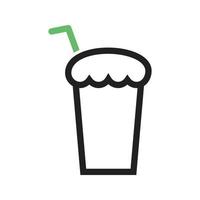 línea de batido de chocolate icono verde y negro vector