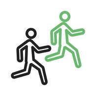 Running Race Line Green and Black Icon vector