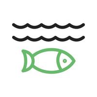 Life Under Water Line Green and Black Icon vector