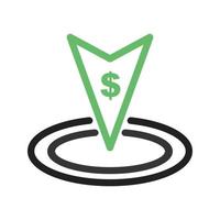 línea de inversión icono verde y negro vector