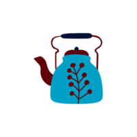 théière bleue et marron png