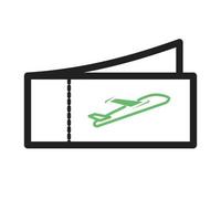 Plane Tickets Line Green and Black Icon vector