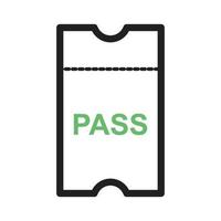 Passes Line Green and Black Icon vector