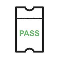 Passes Line Green and Black Icon vector