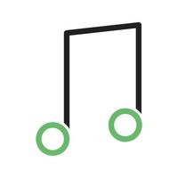 línea de música icono verde y negro vector